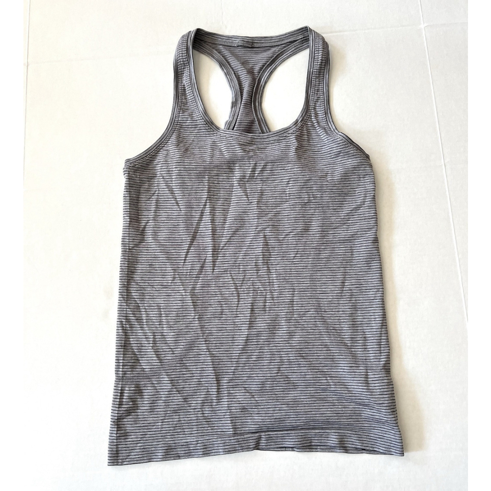 Lululemon Wee Are From Space White Gray Stripe Swiftly Tech Racerback Tank 2.0 6